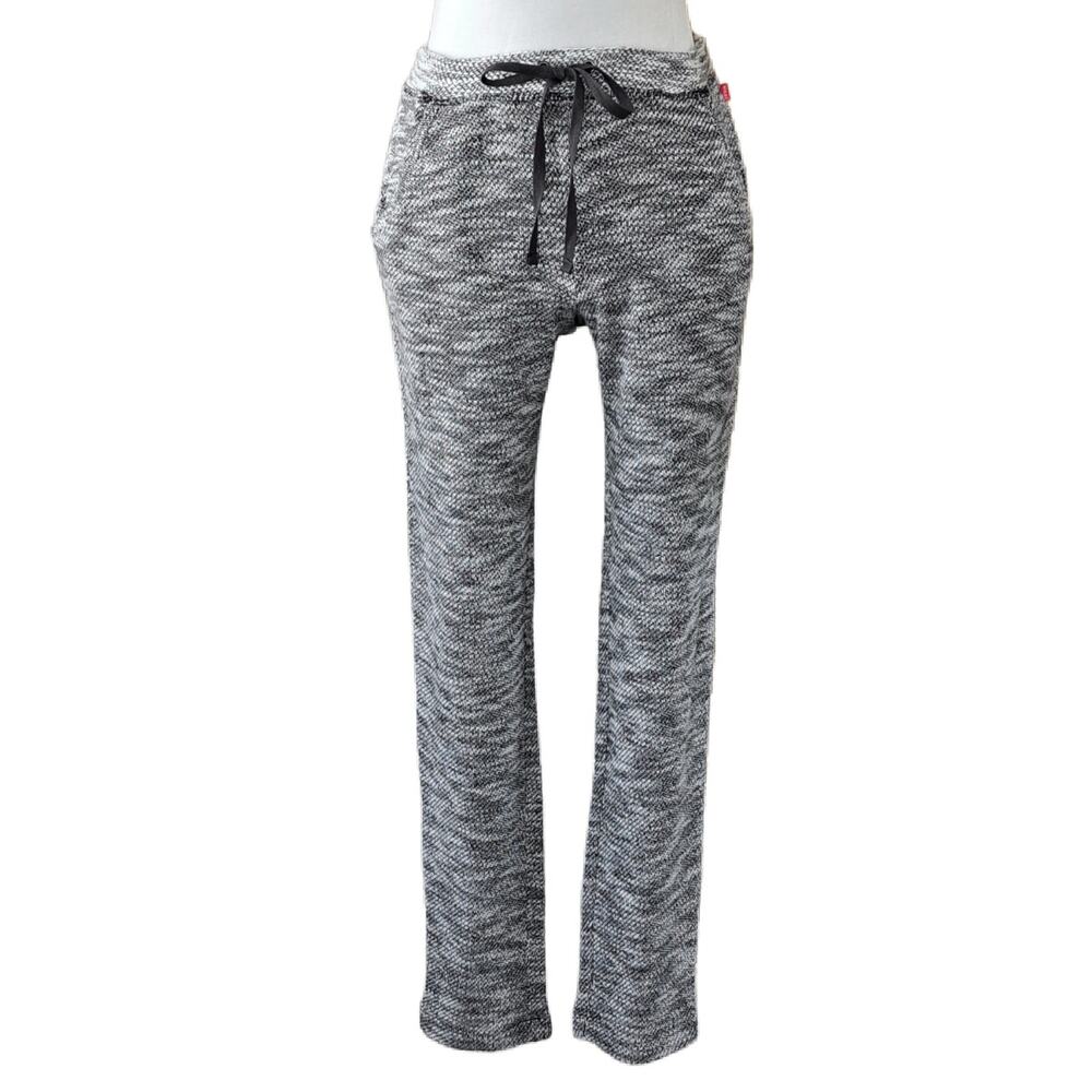 Josie Natori Sweater Knit Lounge Pants Size XS Black & White Melange
